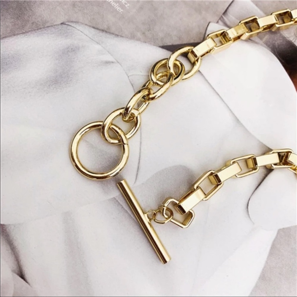NEW 18K YELLOW GOLD CHUNKY CHAIN NECKLACE, NICE NECKLACE, CUTE NECKLACE - Picture 7 of 7
